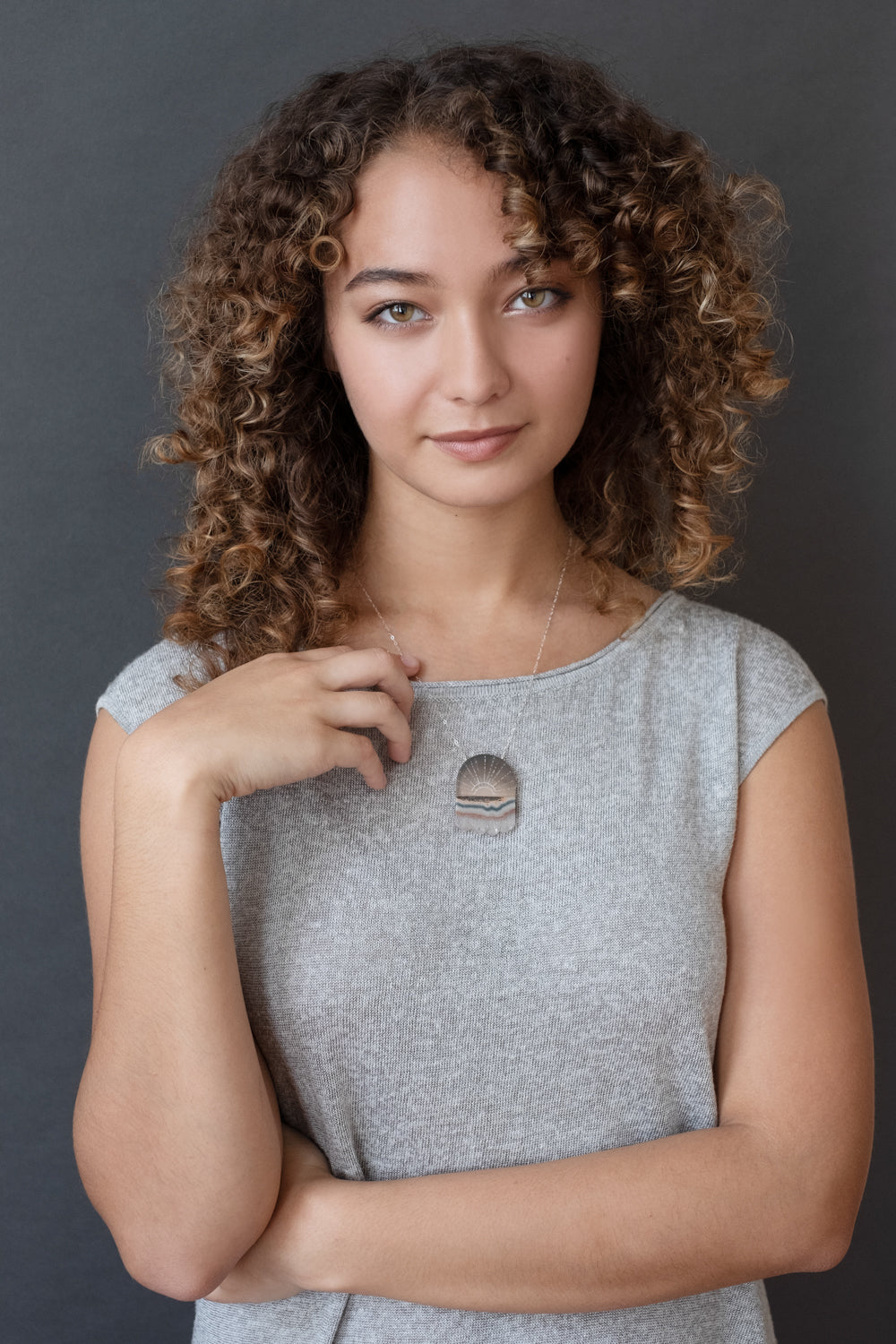 Model wearing Crystal Rays Necklace