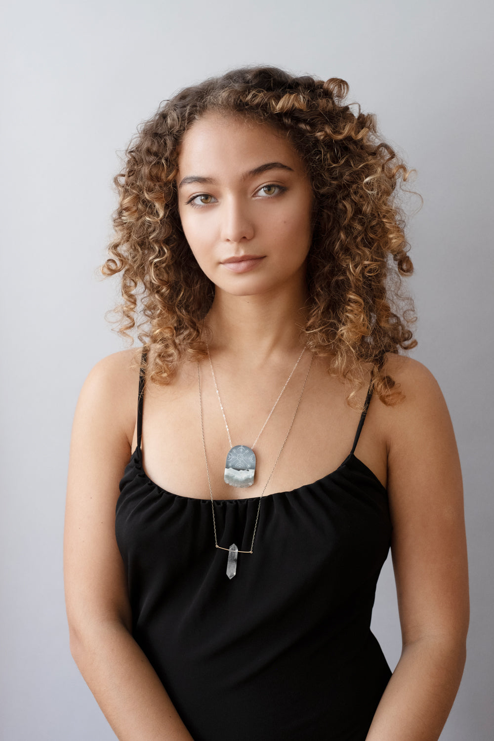 Model wearing Sigil Necklace