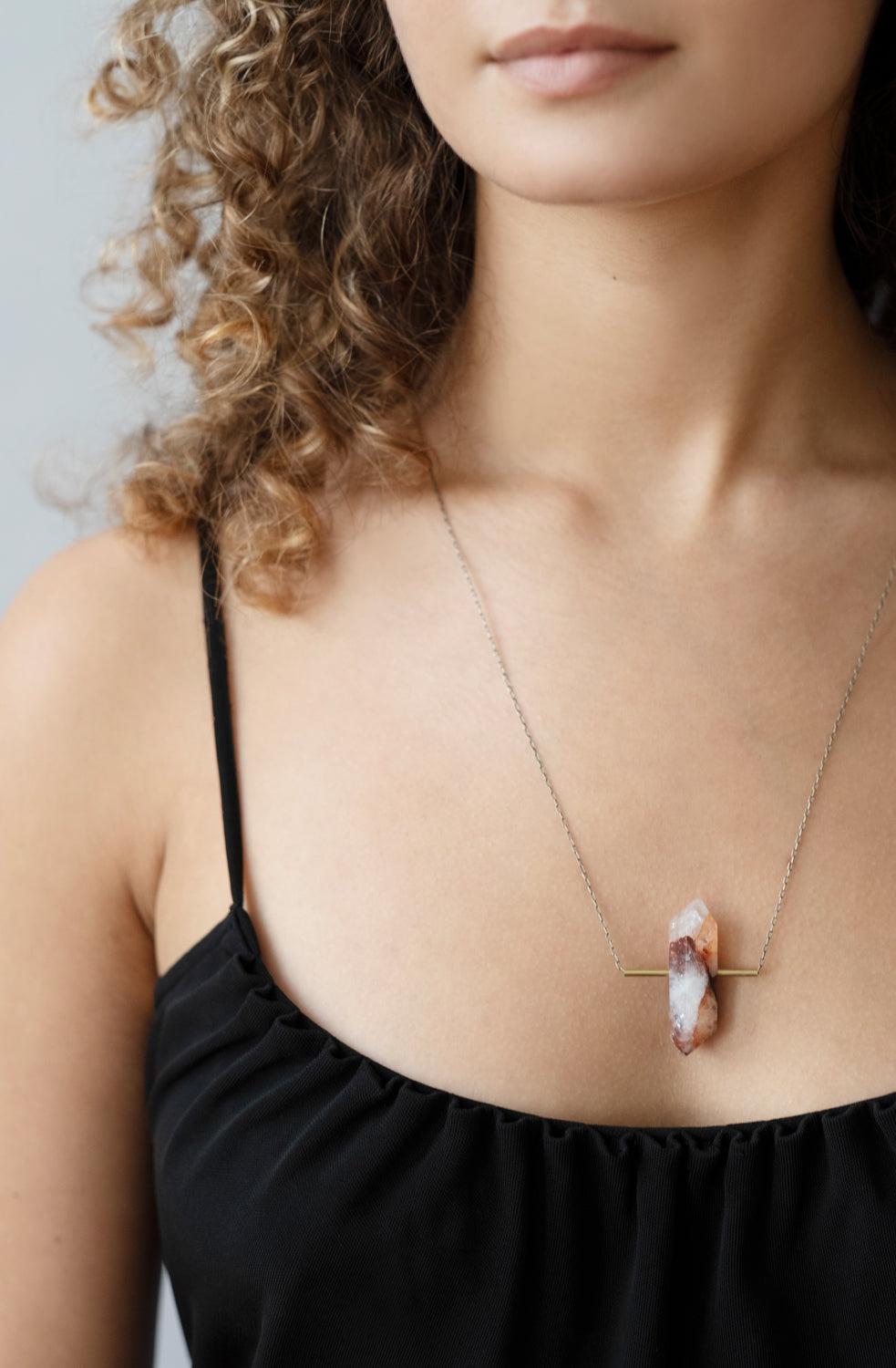 Model wearing Hematoid Quartz Necklace