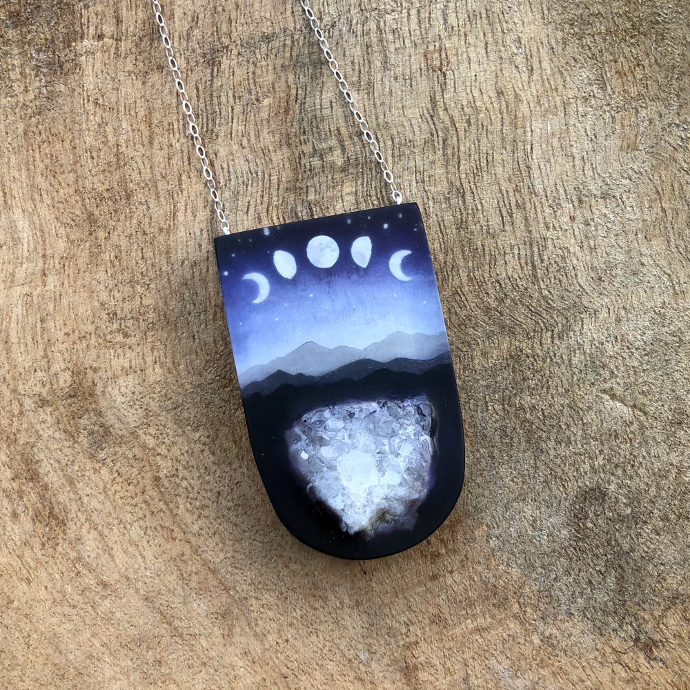 Geode Moons Necklace