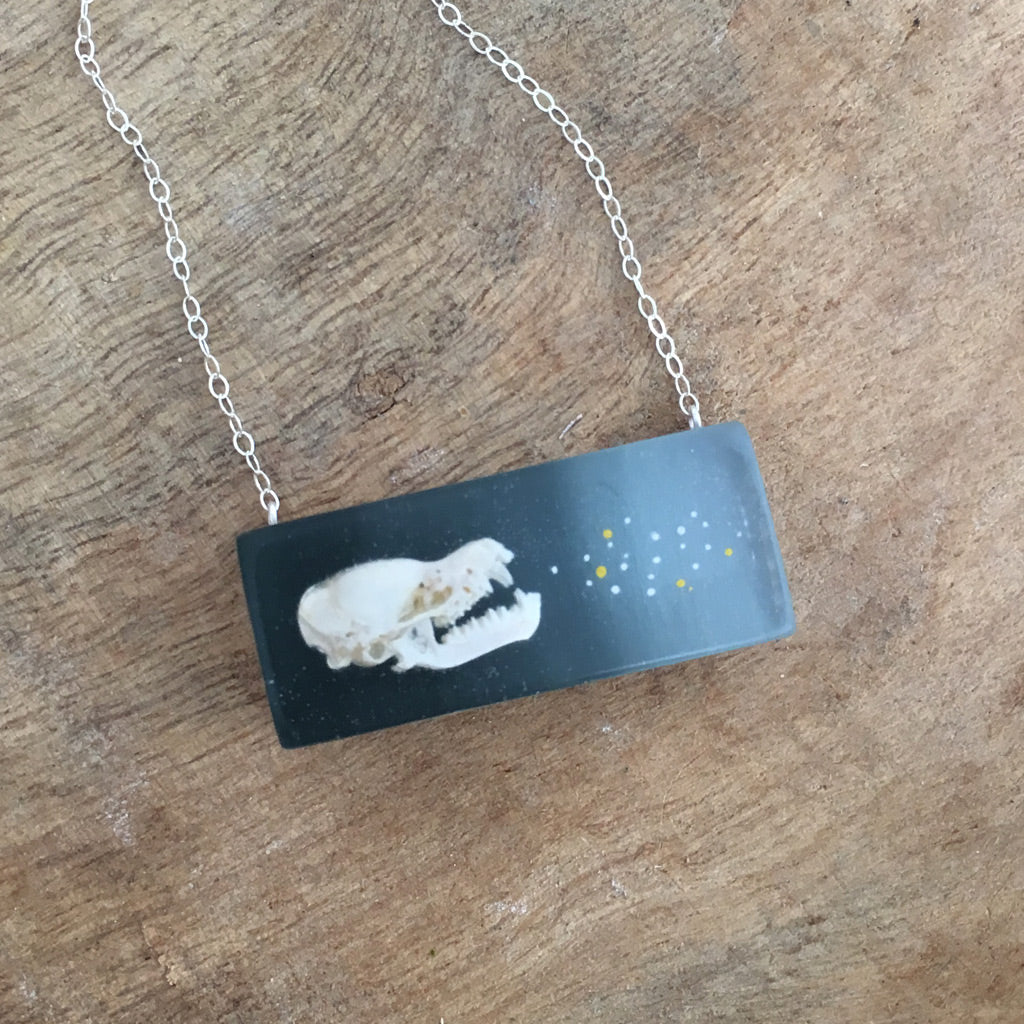 Bat skull ombre necklace