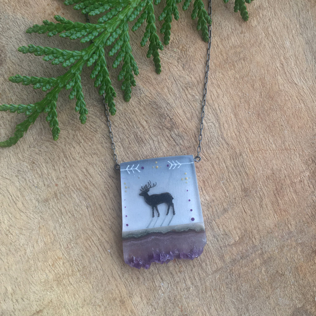 Crystal Elk Necklace