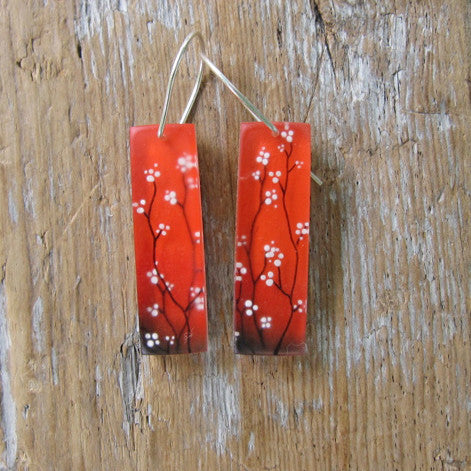 Dogwood earrings tall