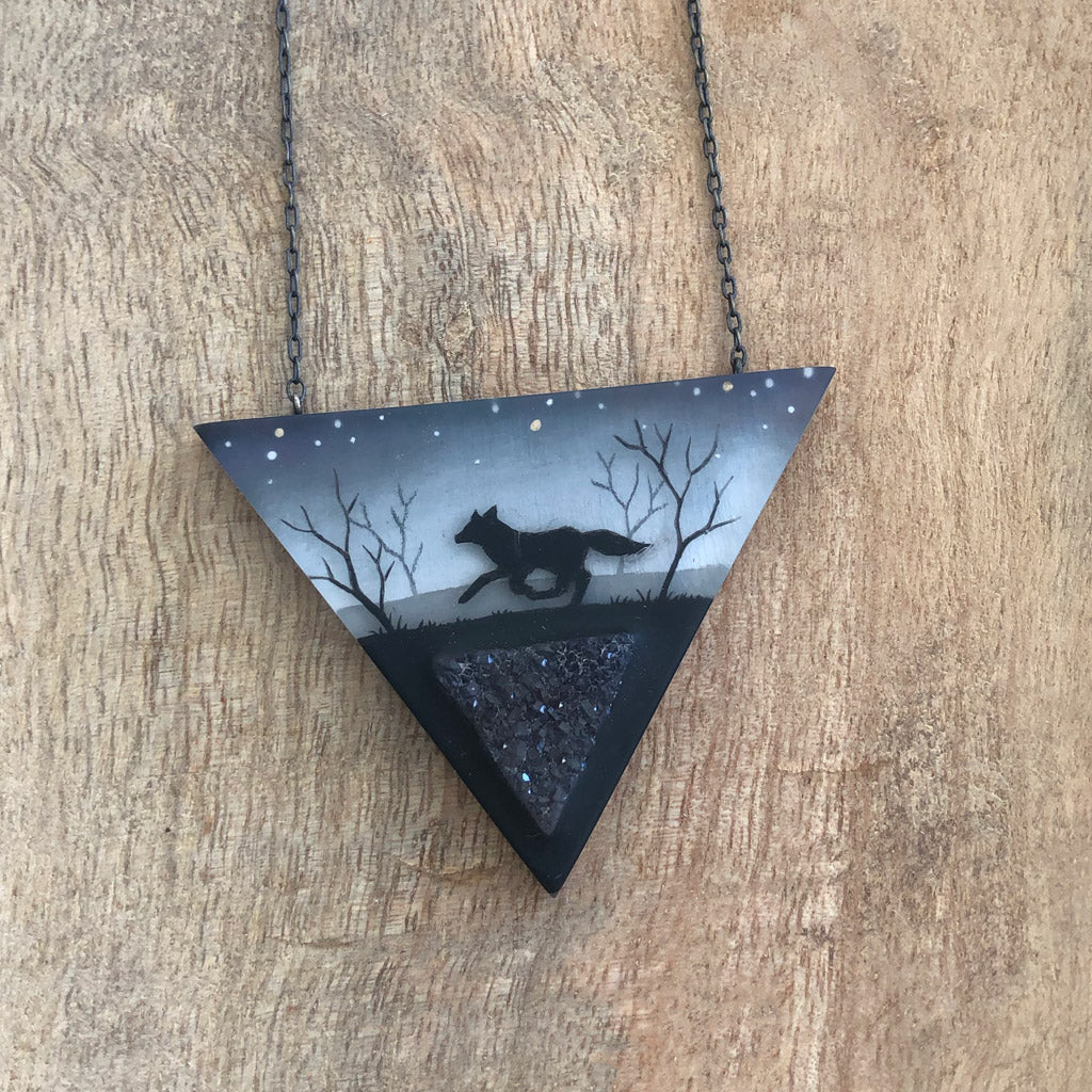 Druzy Fox Necklace