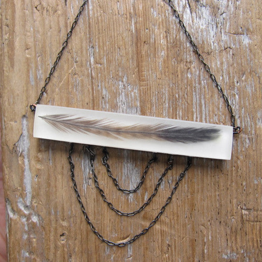 Emu feather necklace