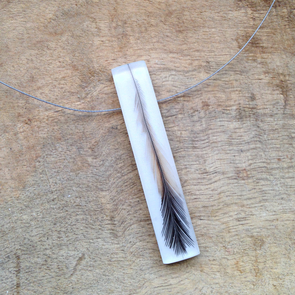 Emu feather necklace