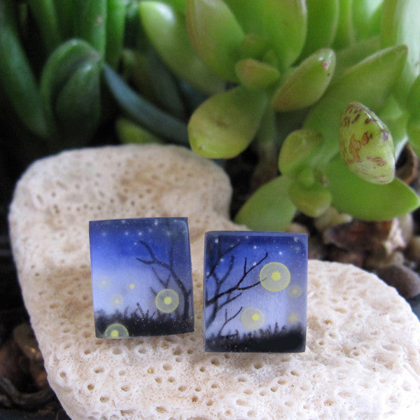 Fireflies post earrings