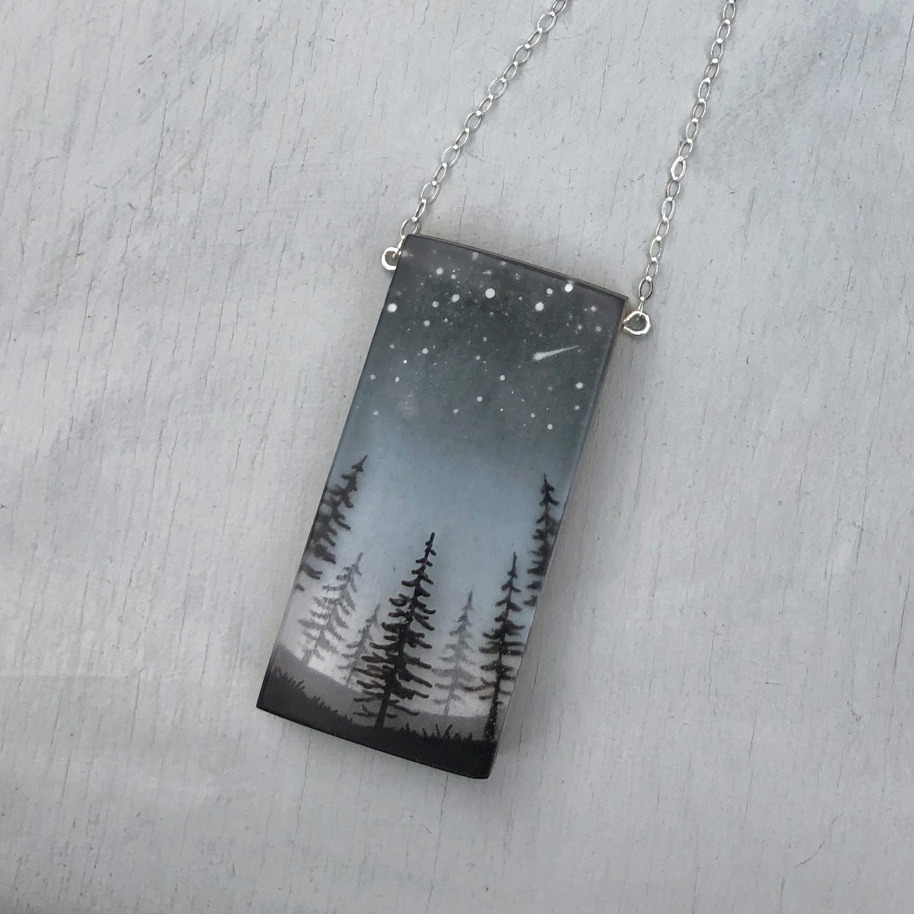 Glitter Pines Necklace