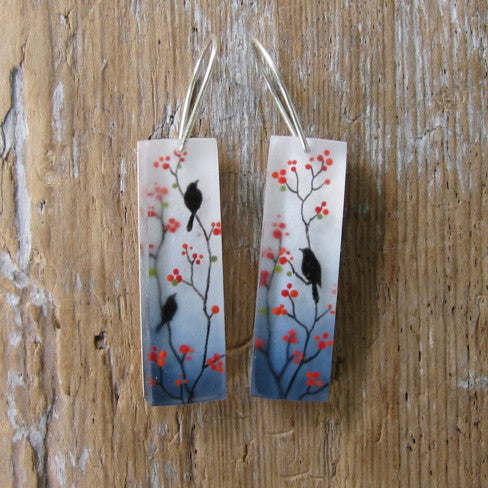 Red berries earrings