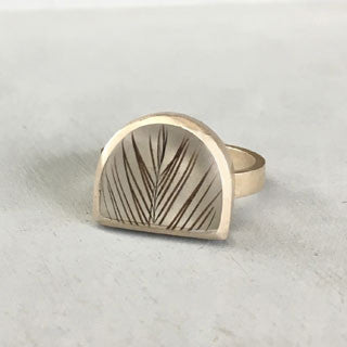 Half moon feather ring