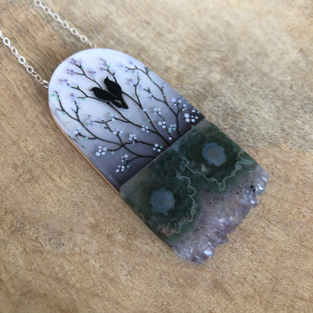 Two Birds Necklace Side