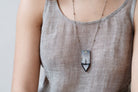 Model wearing Druzy Forest Necklace
