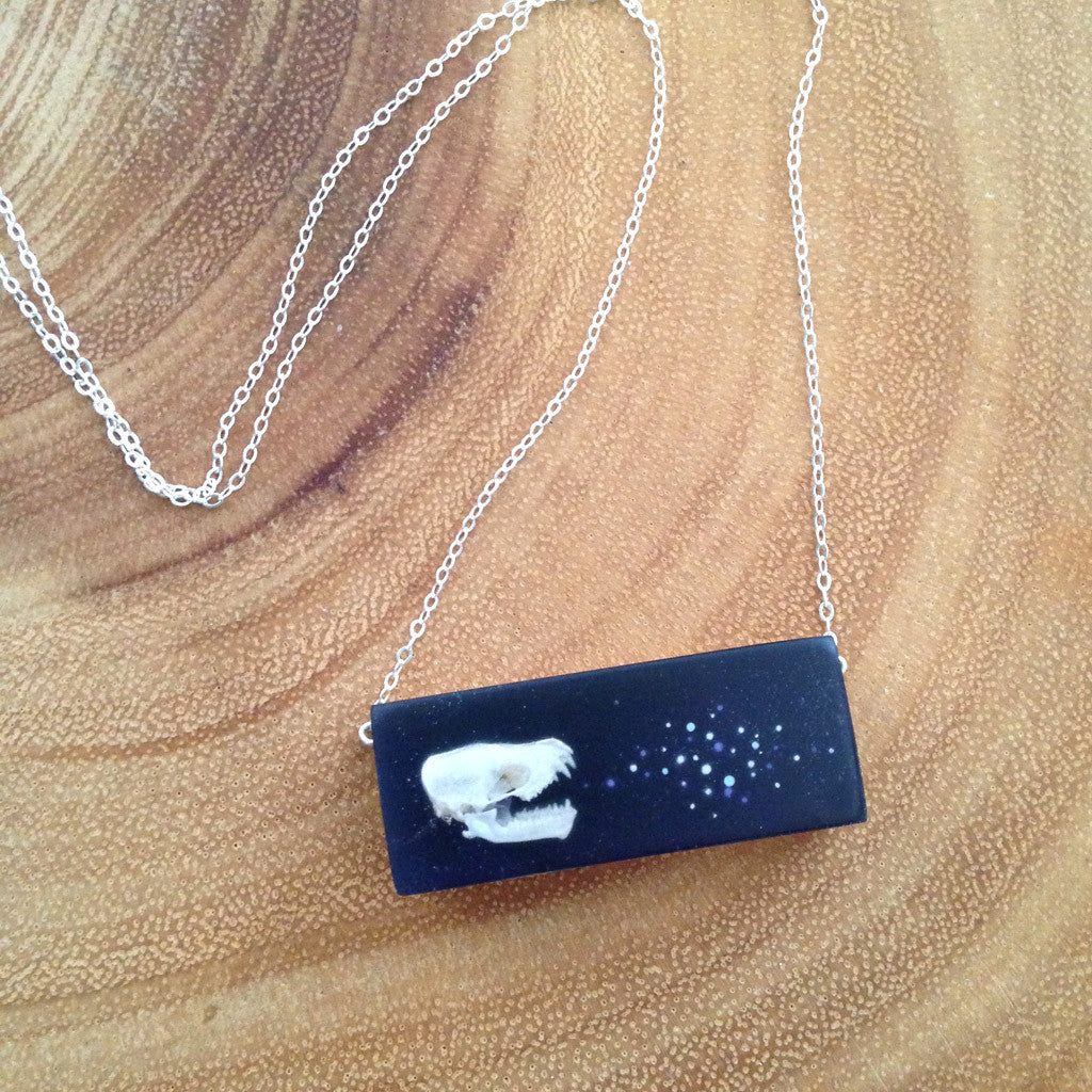 Bat skull necklace