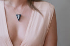 Marked necklace on model